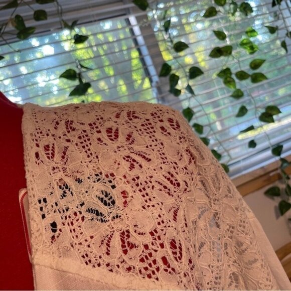 Bellambia White Linen Lace Blouse Cardigan Boho Size 2X - Picture 7 of 9